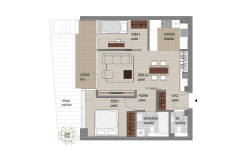 Trosobni stan 57 m2 s terasom