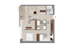 Trosobni stan 59 m2 s lodom