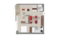 Trosobni stan 59 m2 s lodom