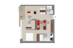 Trosobni stan 59 m2 s lodom